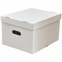 Картонная коробка 400x330x255 мм белая (архивная) с крышкой белый