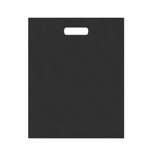 Черный ПВД пакет 30*40 см с вырубной ручкой